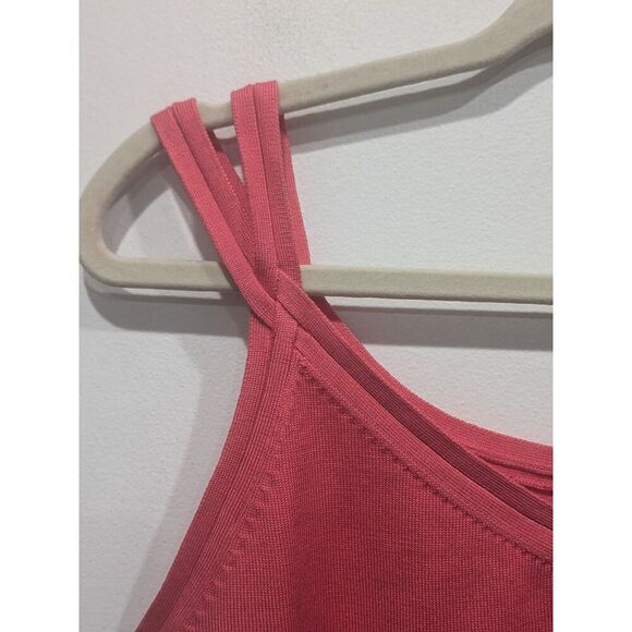 Vintage Talbots Coral Pink Stretch Silk Double Woven Strap Tank Top, LP - Picture 3 of 5